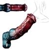 Generico Estensore del pene con vibratore for pene di cavallo 7,95 pollici Manicotto for cavallo spesso in silicone nero rosso, giocattoli sessuali morbidi e confortevoli coppie di adulti (XL)