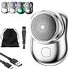 Knubbuf Lureza Shaver, Lureza Mini Shaver, Tlopa Mini-Shave Rasoio elettrico portatile, rasoio potente Wet & Dry per viaggi, ufficio e lavoro con spazzola per la pulizia (Silver)
