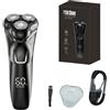 bergxperten Kozenix - Rasoio elettrico di precisione 4D con trimmer integrato per una rasatura liscia e confortevole, rasoio da uomo con testine rotanti, impermeabile, uso asciutto e bagnato, blocco da viaggio