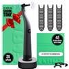 FLAUS Filo interdentale elettrico (Shark Tank) a 3 velocità + 45 testine di ricarica con filo interdentale delicato per la cura delle gengive sensibili, alternativa al filo interdentale consigliato