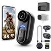 Catchallway Action Cam 4K Mini Body Camera con stabilizzazione dell'immagine a sei assi Registrazione audio e video - 128G Pov indossata da pollice - Videocamera magnetica portatile indossabile per lavoro, viaggi