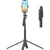 Ungtyb 360° Rotating Tripod Selfie Mount with Wireless Remote, Stable Anti-Shake Grip for Vlogging, Travel, Outdoor Sports, Recording, Streaming, and Photography, 11.54x2.95x1.93 Inches