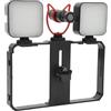 Acouto Kit Live con Gabbia per Fotocamera con Luce di Riempimento e Microfono - Riduzione del Rumore, Copertura Antivento - per Lezioni Online, Vlog, Registrazione Video, Streaming Live