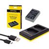 Hooster Set 2 in 1 per Olympus Pen E-P7 | Batteria Premium per Olympus BLS-5 e BLS-50 (1100 mAh) + doppio caricatore (ricarica 2 batterie contemporaneamente)