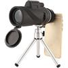 Mipcase 1 Pezzo Telescopio Portatile con Treppiede per Smartphone Telescopio Monotubo Ad per Osservazione e Eventi Sportivi Nero