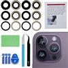 Perzework 2 Set OEM Posteriore Fotocamera Posteriore Lente Vetro Ricambio per iPhone 14 Pro e iPhone 14 Pro Max con Kit di Strumenti di Riparazione