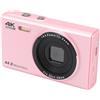 Generic Fotocamera Digitale 4K, Zoom Digitale 16x, Rilevamento Volti, Fotocamera Compatta 4K, Webcam con Messa a Fuoco Automatica per Vlogging (PINK)
