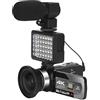 BAFEIYA Registratore per videocamera Vlogging con videocamera Full 4K Digital Camera Video Videocamera Vlog 48MP for lo streaming live con Messa a fuoco automatica Registratore digitale Time Lapse(64GB SD Car