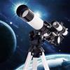 RENYUEH Telescopio astronomico rifrattore con montatura AZ da 400 mm di lunghezza focale, ottica multistrato e prismi BaK-4, visione notturna in condizioni di scarsa illuminazione, con adattatore per tel