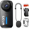 SJCAM Mini fotocamera C110Plus con scheda da 64 GB, videocamera magnetica POV 4K, video FOV a 170°, tempo di registrazione 2H, stabilizzazione a 6 assi, impermeabile 30 m, action camera indossabile