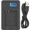 Akozon Caricabatteria a Slot Singolo con Display LCD per BatteriaNB-6L, Portatile e Facile da Trasportare, Ricarica USB, Adatto perSX710 SX610 SX520 SX700 SX600 D30 SX500,
