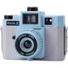 Holga 120GCFN Lomo - Fotocamera a pellicola di medio formato con lente in vetro e flash, colore: Grigio e Blu