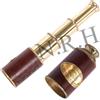 Nautical Replica Hub Telescopio in ottone e pelle marrone tascabile da 8 ''