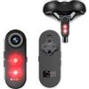VBESTLIFE Telecamera per Bicicletta con Fanale Posteriore, Telecamera Posteriore HD 1080P, Fanale, Grandangolo 140°, Resistente All'acqua IPX6, Controllo APP Registrazione in