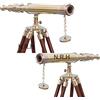 Nautical Replica Hub Desktop Spyglass Telescopio Finitura Ottone Marine con Legno Regolabile Treppiede Stand Casa e Ufficio Telescopio Decorativo
