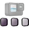 Generic Eyeon - Set di 3 filtri a densità neutra, filtro ND ND8 ND16 ND32, per GoPro Hero 11 10 9, colore: nero