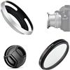 Generic Set di accessori per fotocamera Sony Alpha A5100 A5000 mirrorless fotocamera con obiettivo da 16-50 mm, incluso paraluce in metallo argento, filtro UV, copriobiettivo