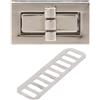 ZHOUXYFDC Serrature Per Borse Chiusura a scatto rettangolare, chiusura a scatto, ferramenta fai da te for borse in pelle(Silver)
