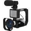 PAKJEL Videocamera Full 4K UHD Digital Camera Stream Camera 4K Vlog Camcorder Videoregistratore digitale 18X 48MP WIFI Webcam Time Lapse Fotocamera digitale per vlogging ( Color : Standard , Size : No SD Car