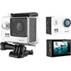 TIEOAXFT Action camera con stabilizzazione dell'immagine, LCD Ultra HD da 12 MP 2, impermeabile fino a 30 metri, telecomando(H9R 0ption4; Rosso)