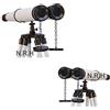 Nautical Replica Hub Binocolo decorativo in pelle bianca Treppiede in legno Stand Nautical Home Decoration Monoculare
