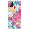 MUTOUREN Cover per Samsung Galaxy A21S Custodia in Silicone TPU Trasparenti Ultra Sottile Antigraffio Antiurto Protettivo Case con Pellicola Proteggi Schermo, Cubo Colorato