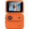 SageFurned Action Camera 4K Ultra HD Y360, panorama a 360°, schermo a ribalta, stabilizzazione dell'immagine, supporto per avventure all'aria aperta, arancione 32 G
