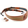 4V Design 4 V design ala fatto a mano in pelle e tela camera strap W/Metal Ring Fit Kit, nero/nero (2ALLRCV0909)