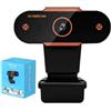 Generic Webcam - Videocamera per computer HD, telecamera per trasmissione in diretta | Webcam regolabile ad alta risoluzione, videocamera USB HD 1080p per lezioni, videoconferenze e trasmissioni in