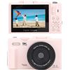 LICAEVEY Fotocamera Digitale 5K per Fotografia, Fotocamera Vlog WiFi da 75 MP con Schermo Ribaltabile a 180° da 3 Pollici e Zoom 18X, Videocamera con Messa a Fuoco Automatica per Regalo