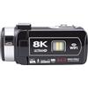 Asixxsix Videocamera 8K, Videocamera per Multifunzionale da 64 MP con Touch Screen da 3 Pollici, Zoom Digitale 18X, Luce LED, WiFi, Videocamere Digitali per Viaggi, Vlog
