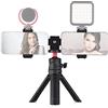 Andoer Kit video multifunzionale per smartphone, include supporto universale per treppiede per telefono con doppio supporto per telefono, 4 supporti per scarpe fredde, treppiede da tavolo per Vlog