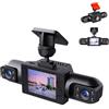ZXDZSW Sistema Dashcam for auto a visione completa wireless, lenti regolabili a 360°, visione notturna a infrarossi, visione notturna, monitor di parcheggio, con scheda da 64 GB(3 LENSES)