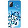 MUTOUREN Cover per Samsung Galaxy A71 5G Custodia in Silicone TPU Trasparenti Ultra Sottile Antigraffio Antiurto Protettivo Case con Pellicola Proteggi Schermo, Farfalle Blu