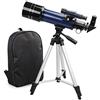 RENYUEH Telescopio per bambini, principianti, telescopio rifrattore astronomico da 70 mm di apertura e 400 mm, telescopio da viaggio portatile per adulti con borsa da viaggio