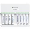 Eneloop Panasonic K-KJ63MCC44A Batteria Ricaricabile Avanzata 8 Posizioni Caricabatterie Rapido 5 Ore con 8 LED con Batterie 4AA e 4 AAA