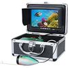 VCHICS Telecamera subacquea per la pesca, HD 7. Telecamera da pesca subacquea for pesci di pollici 108 0P 15M / 30M Fotocamera for la pesca del ghiaccio 15pcs bianco LE. DS + 15 PZ. IR LED. per la pesca in k