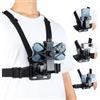 Vasgather Supporto per telefono cellulare per registrazione video Action Camera POV/bici/kayak/corsa/VLOG adatto per iPhone/Hero 11/10/9/Insta 360 X2 X3/DJI (con rete anti-caduta)
