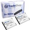 Trade-Shop 2 X Fotocamera ad alte prestazioni Li-Ion batteria compatibile con Pentax Optio WG1 WG-4 GPS RZ18 RZ 18, compatibile con Olympus Mju Tough 6000 8000 8010 SP-800 UZ XZ-1 1 SZ10 SZ 10 SZ20 SZ 20 SZ30MR