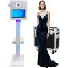 PAAFNN 15.6 pollici DSLR Photo Cab Macchina per selfie portatile con display tattile con custodia di volo, cabina fotografica con luce RGB per eventi di festa di nozze (bianco, macchina