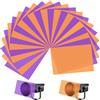 HFXXAD 24 filtri in gel per Halloween, correzione della luce in gel per Halloween, fogli di plastica trasparenti per lettura, luci paesaggistiche o luci da terra, arancione e viola, 21,5 x 29 cm