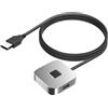 Vikye Lettore di Impronte Digitali USB, Dongle per PC per Scanner Biometrico di Impronte Digitali a Corrispondenza Rapida, Tocco a 360 Gradi per Password e Crittografia File (SILVER)