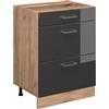 Vicco Mobiletto base per cucina R-Line, Antracite lucido, 60 cm