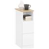 SoBuy Comodino stretto 20 cm con 2 cassetti, 20x35x60 cm | Tavolino da letto & tavolino salotto salvaspazio per nicchie, inquilini e letto a molle, Bianco, FBT149-WN