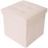 Rebecca Mobili Pouff contenitore beige, sgabello cubo moderno, poggiapiedi per ufficio sala camera, arredo casa - Misure 30 x 30 x 30 cm (HxLxP) - Art. RE4636