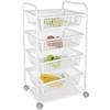 Gicos Carrello da Cucina Porta Frutta portafrutta 4 cestelli Colore Bianco 36 * 47 * 82 cm con Ruote ZAL-838378