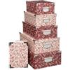 5 five simply smart 5five - 6 scatole delicatesse con angoli in metallo rosa
