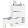 SoBuy Armadio ingresso con panca rimovibile 124x24x126cm per ingresso