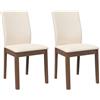 Solivagant Sedie da Pranzo con Cuscini 2pz Marrone Legno Massello di Hevea,Marrone,12.1kg-4102448