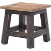DESIGN DELIGHTS Sgabello Palo, stile rustico e vintage, 27,5 x 26 x 26 cm, legno di mogano riciclato, colore nero
